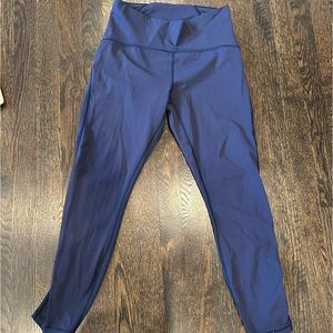 Dark purple Lululemon Align leggings with mesh on knees down